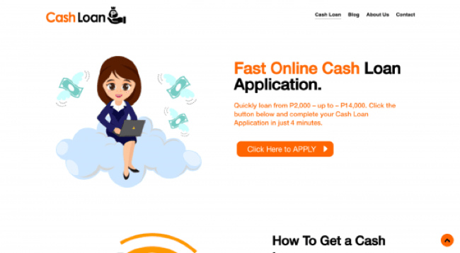 Cash Loan website screenshot