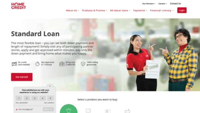 Home Credit website screenshot