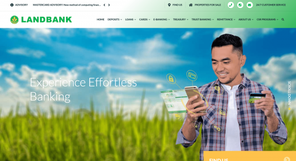Landbank website screenshot