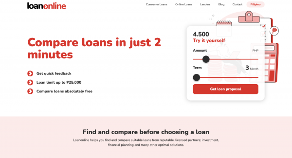 LoanOnline website screenshot