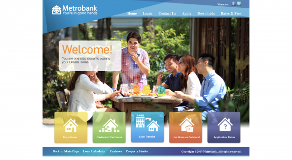 Metrobank website screenshot
