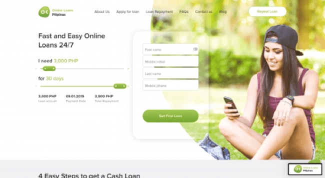 Online Loans Pilipinas website screenshot